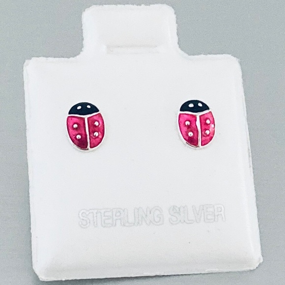 Sterling Silver Small Ladybug Earrings, Love Bugs, Silver Earring, Spirit Bug - Picture 7 of 8